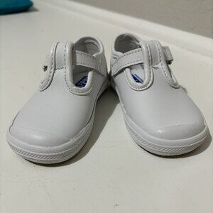 Keds Champion Toe Cap T-Strap - Little Kid 4 - White Leather